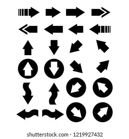 Set of black vector arrows.