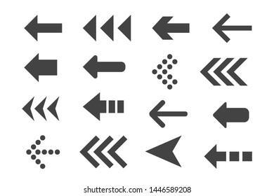 Set of black vector arrows. - Shutterstock ID 1446589208