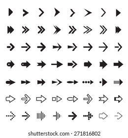 Set of black vector arrows