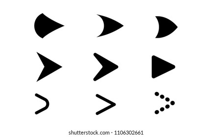 Set of black vector arrows. Arrow icon. Arrow vector icon. Arrow design.