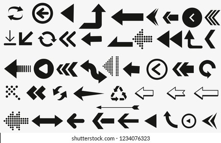 Set of black vector arrows. Arrow icon. Arrow vector icon. Arrow. Arrows vector collection