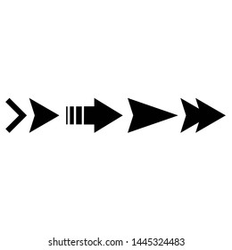 Set of black vector arrows. Arrow vector icon. Arrow illustration sign.   