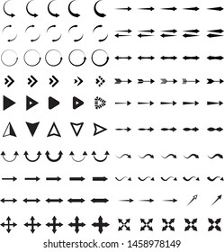 Set of black vector arrows. Arrow icon. Arrow vector icon. Arrows vector collection