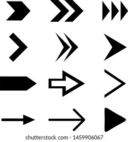 Set of black vector arrows. Arrow icon. Arrow vector icon. Arrow. Arrows vector collection