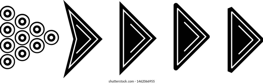 Set of black vector arrows. Arrow vector icon