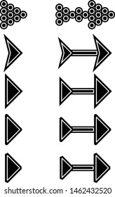 Set of black vector arrows. Arrow vector icon