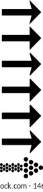 Set of black vector arrows. Arrow vector icon