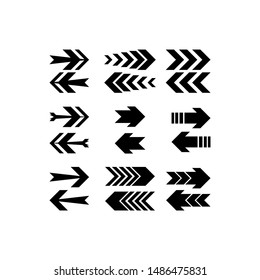 Set of black vector arrows. Arrow icon. Arrows collection. Arrow vector icon. Arrow. Arrows vector collection. Vector illustration of black arrow icons.