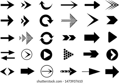 Set of black vector arrows. Vector collection with elegant style and black color. - Shutterstock ID 1473937610