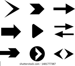 Set of black vector arrows. Vector collection with elegant style and black color.