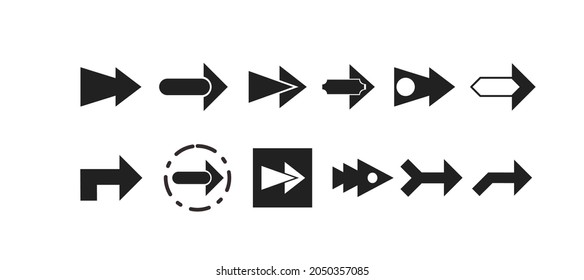 Set of black vector arrows. Arrows vector collection. Arrows icon. 