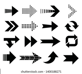 Set of black vector arrows. Different black Arrows icons,vector set.