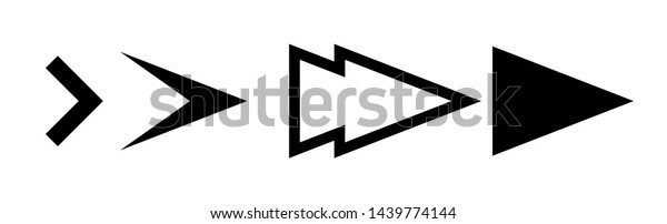 Set Black Vector Arrows Elegant Style Stock Vector (Royalty Free ...