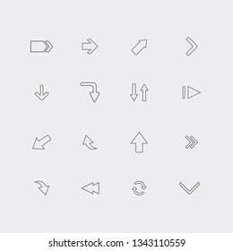 Set of black vector arrows. Arrows icon