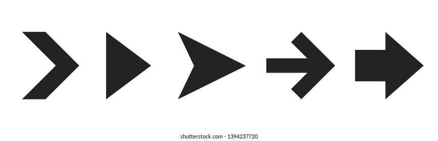 Set of black vector arrows icon in flat style vector illustration.  EPS 10