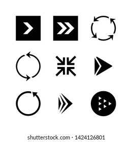 Set of black vector arrows icon