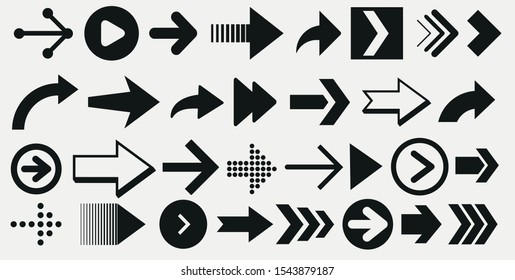 Set of black vector arrows. Arrows icon. Arrow vector icon. Arrows vector illustration graphic collection