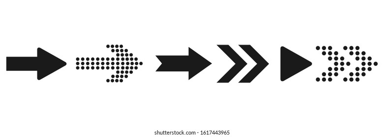 Set of black vector arrows. Arrows icon. Black arrows isolated on white background