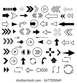 Set of black vector arrows. Arrows icon. Arrow vector icon. Vector illustration EPS10