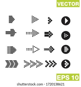 Set of black vector arrows. Arrows icon. Arrow vector icon.
