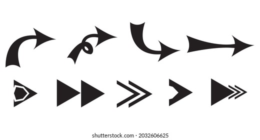 Set of black vector arrows. Arrows icon. Arrow vector icon. Arrows vector collection
