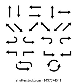 Set of black vector arrows. Vector Icons