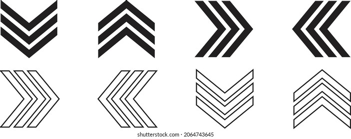 Set of black vector arrows. Arrows vector illustration collection