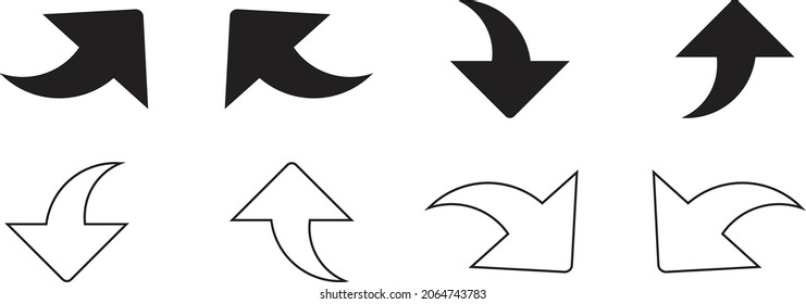 Set of black vector arrows. Arrows vector illustration collection