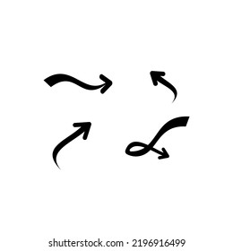 Set of black vector arrows. Vector illustration.