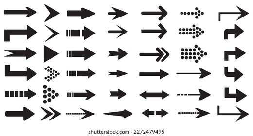 Set of black vector arrows, vector illustration collection of arrows vector icon.