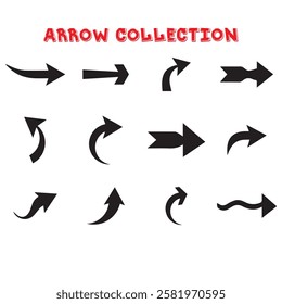 set of black Vector arrows. new art button collection of different arrow icons. abstract cursor, pointer for web design, interface. eps Vector illustration. Set arrow icon of different arrow signs.