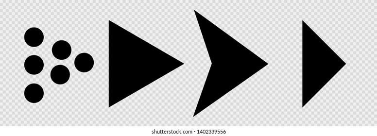 Set of black vector arrows on a transparent background. Arrow icon. Arrow vector icon. Arrow. Arrows vector collection 