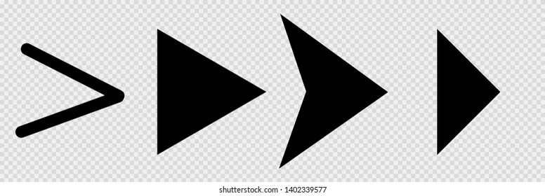 Set of black vector arrows on a transparent background. Arrow icon. Arrow vector icon. Arrow. Arrows vector collection 