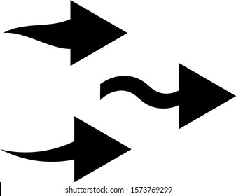 Set of black vector arrows on a white background. Arrow icon. Arrow vector icon. Arrow. Arrows vector collection. 