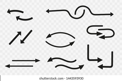 Set of black vector arrows.Vector arrows collection black. Arrows icons.