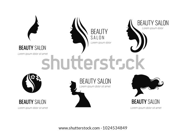 Set Black Vector Beauty Salon Hairdresser Stock Vector Royalty