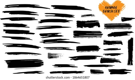 Set of black vector brush. Can be used to make any design like t-shirt, background, template, banner, frame, etc.