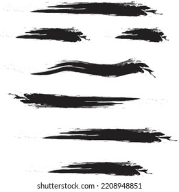 Set of black vector brush strokes, paint brush, grunge design, Background for text.