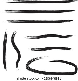 Set of black vector brush strokes, paint brush, grunge design, Background for text.