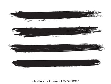 set of a black vector brushstrokes
