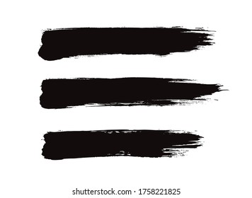 set of a black vector brushstrokes