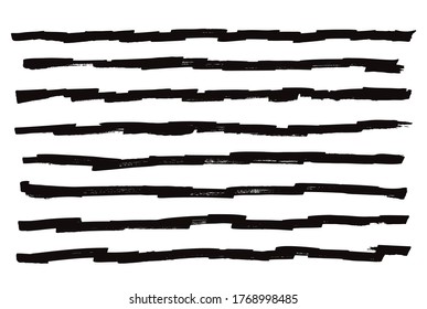 set of a black vector brushstrokes