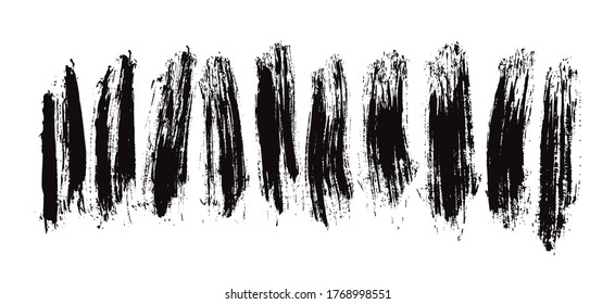 set of a black vector brushstrokes