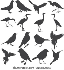 Set Black Vector Flying Birds
Set Decorative Bird Silhouettes Vector Illustration Stock Vector 
Eagles and other big bird silhouettes. Set of silhouettes. eagle and other big birds.