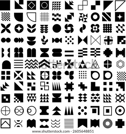 set of black vector geometric shapes