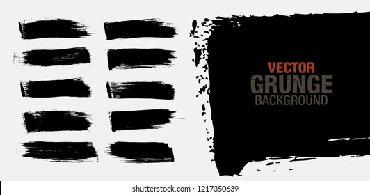 set of a black vector grunge background