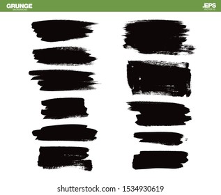set of black vector grunge backgrounds, vector illustration