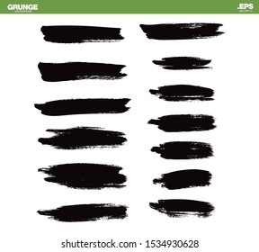 set of black vector grunge backgrounds, vector illustration