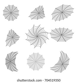 Set of black vector halloween borders on white background.