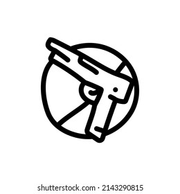 Set of black vector icons, isolated against white background. Flat illustration on a theme pistol